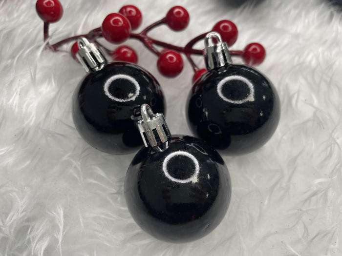 Set globuri de Craciun, 20 bucati, 3 modele, 4cm, negru [19]