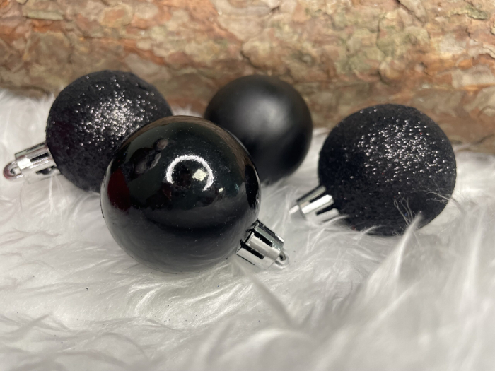 Set globuri de Craciun, 20 bucati, 3 modele, 4cm, negru [21]