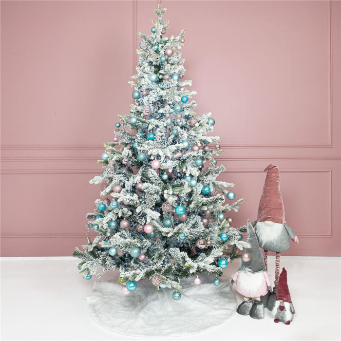 Set globuri de Craciun, 20 bucati, 3 modele, 4cm, roz [10]