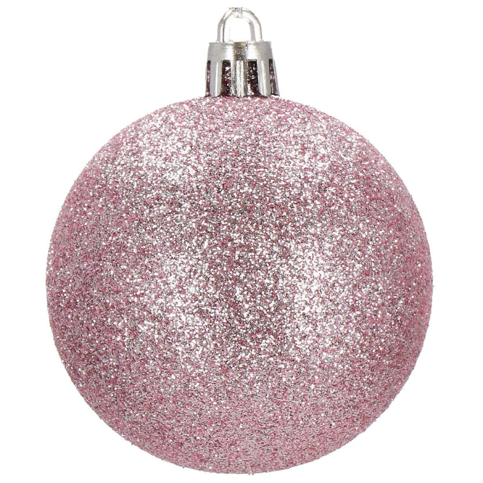 Set globuri de Craciun, 20 bucati, 3 modele, 4cm, roz [4]