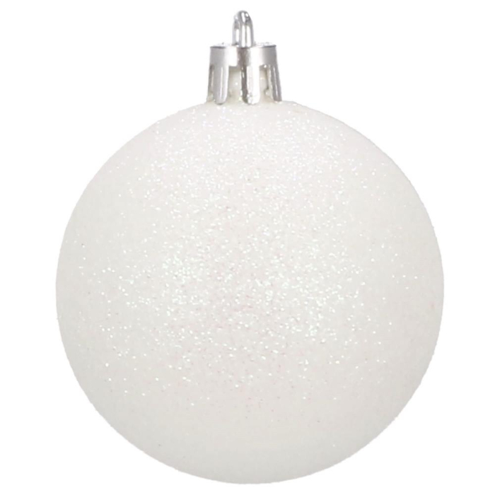 Set globuri de Craciun, 20 bucati, 5 modele, 6cm, alb [4]
