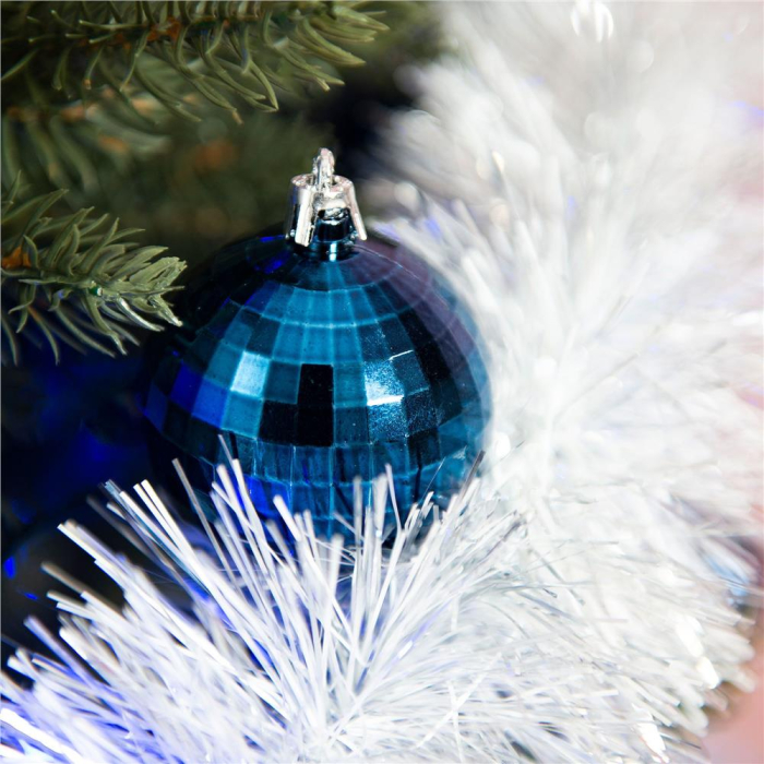 Set globuri de Craciun, 20 bucati, 5 modele, 6cm, albastru inchis [10]