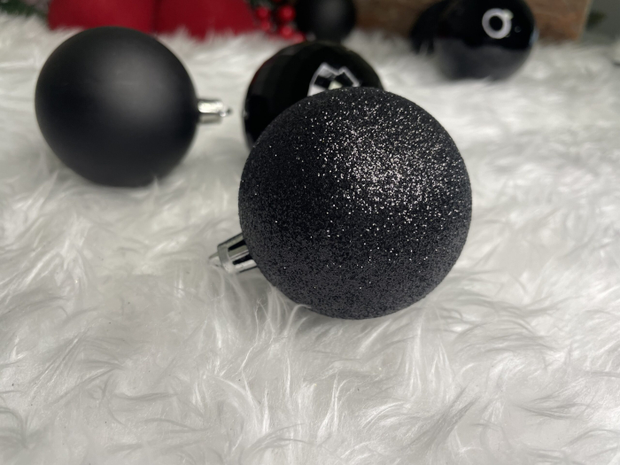 Set globuri de Craciun, 20 bucati, 5 modele, 6cm, negru [23]