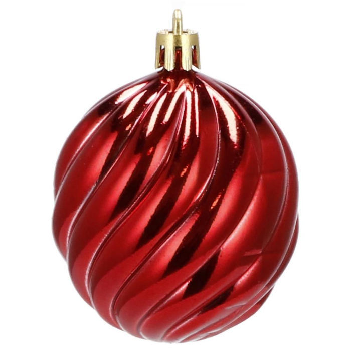 Set globuri de Craciun, 20 bucati, 5 modele, 6cm, rosu [4]