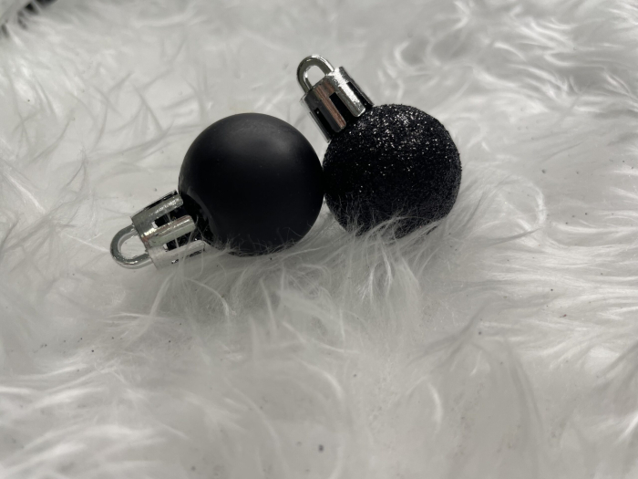 Set globuri de Craciun, 25 bucati, 3 modele, 2,5cm si 4cm, negru [20]