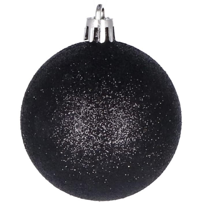 Set globuri de Craciun, 25 bucati, 3 modele, 2,5cm si 4cm, negru [5]