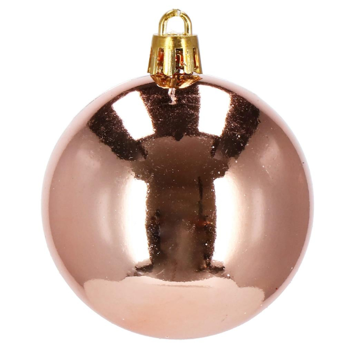 Set globuri de Craciun, 30 bucati, 3 modele, 3cm, roz auriu [6]