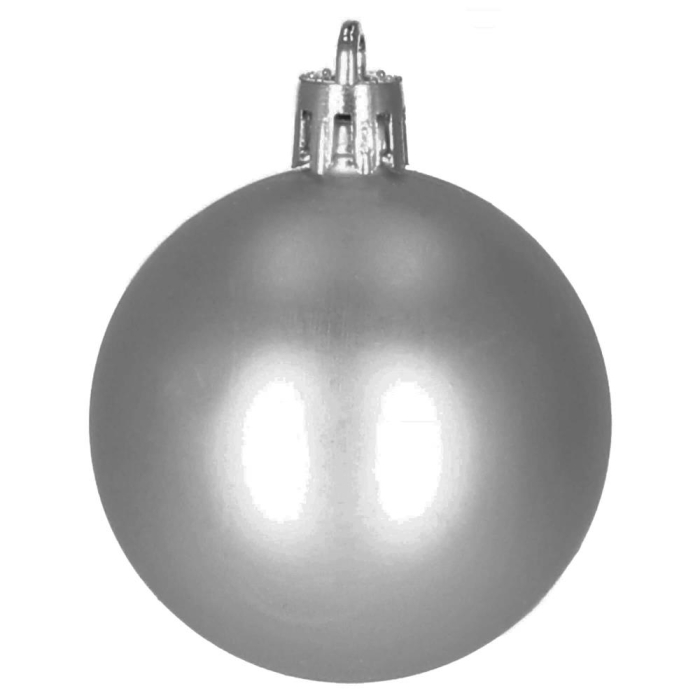 Set globuri de Craciun, 30 bucati, 3 modele, 4/5/6cm, gri argintiu [7]
