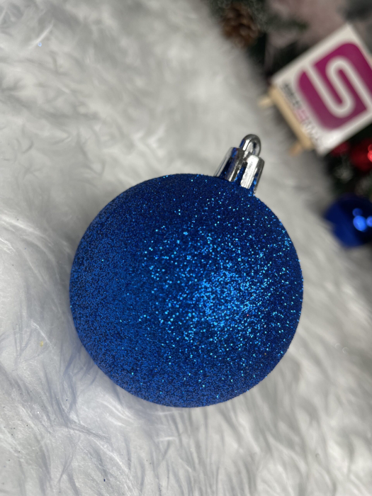 Set globuri de Craciun, 30 bucati, 3 modele, 6cm, albastru [16]