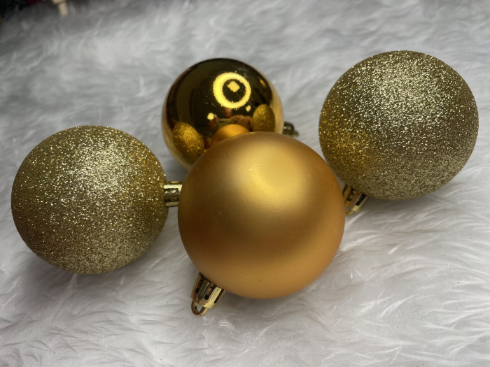 Set globuri de Craciun, 30 bucati, 3 modele, 6cm, auriu [23]
