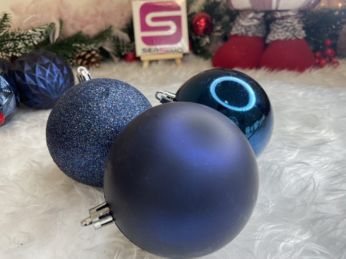 Set globuri de Craciun, 30 bucati, 6 modele, 8cm, albastru inchis [18]