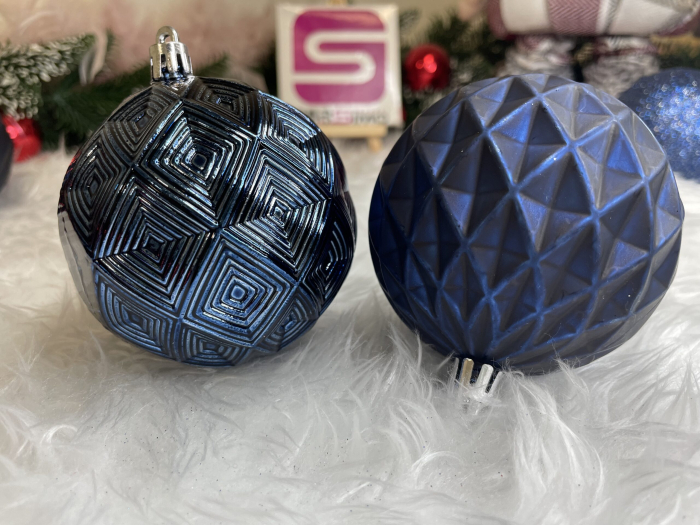 Set globuri de Craciun, 30 bucati, 6 modele, 8cm, albastru inchis [21]