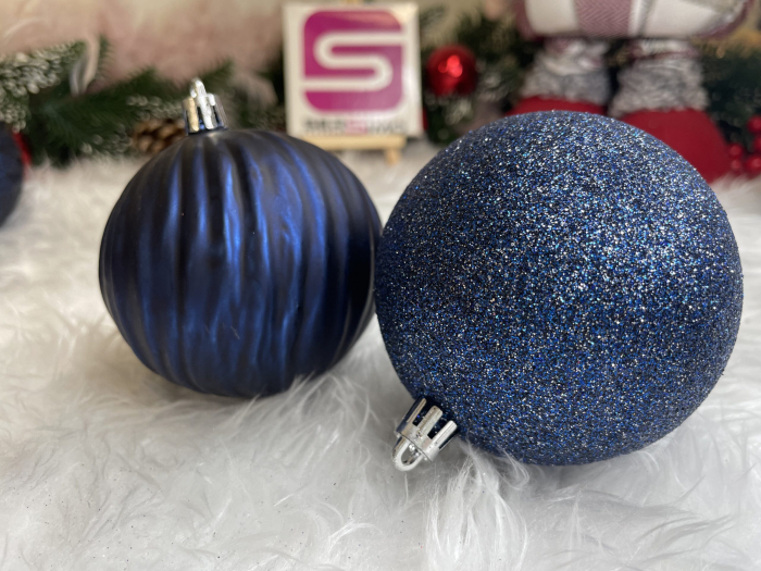 Set globuri de Craciun, 30 bucati, 6 modele, 8cm, albastru inchis [22]