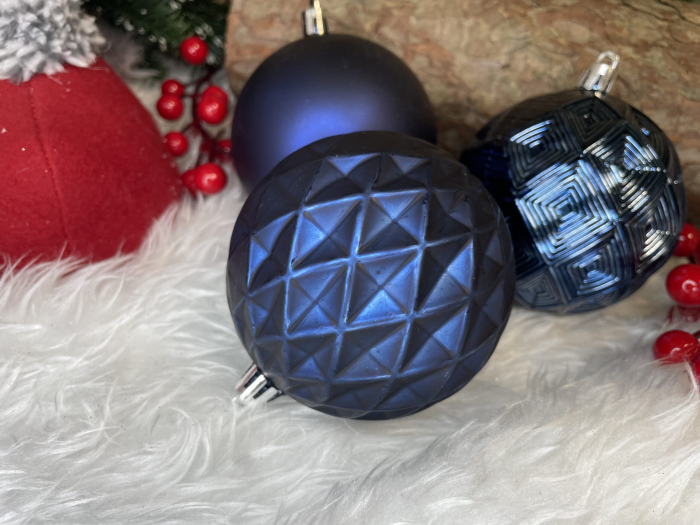 Set globuri de Craciun, 30 bucati, 6 modele, 8cm, albastru inchis [23]