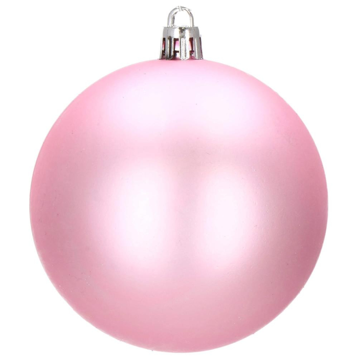Set globuri de Craciun, 30 bucati, 6 modele, 8cm, roz [4]