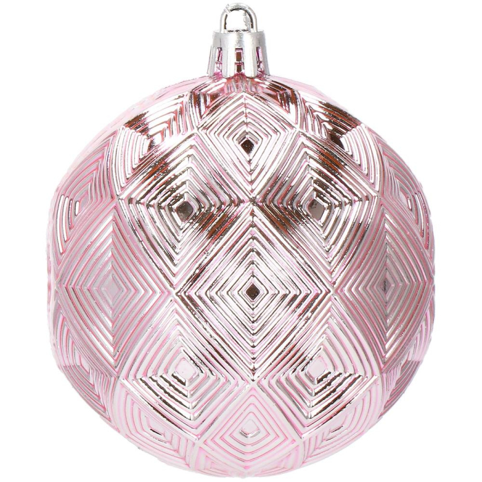 Set globuri de Craciun, 30 bucati, 6 modele, 8cm, roz [8]