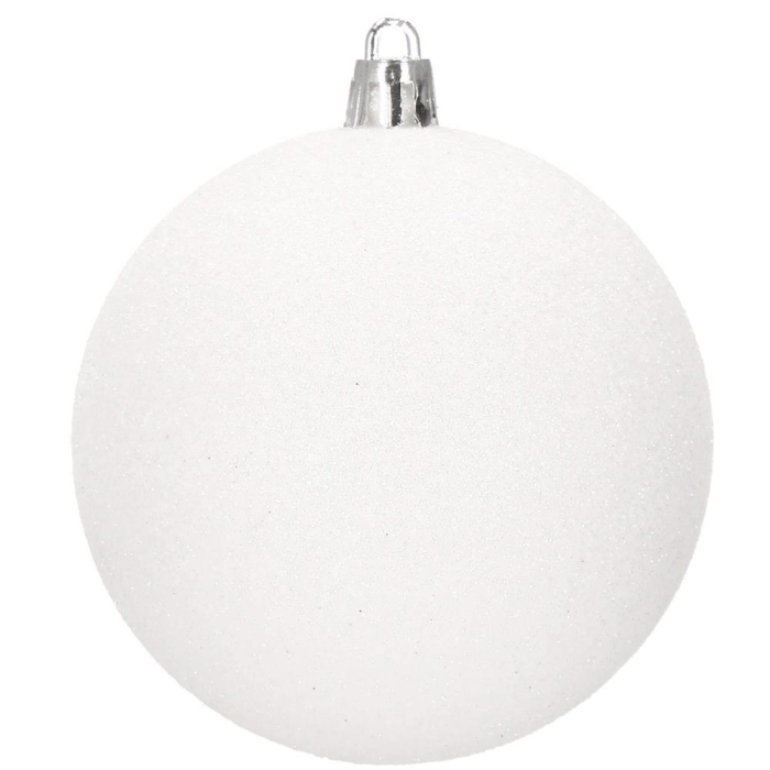 Set globuri de Craciun, 30 bucati, 8cm, 6 modele, alb [5]