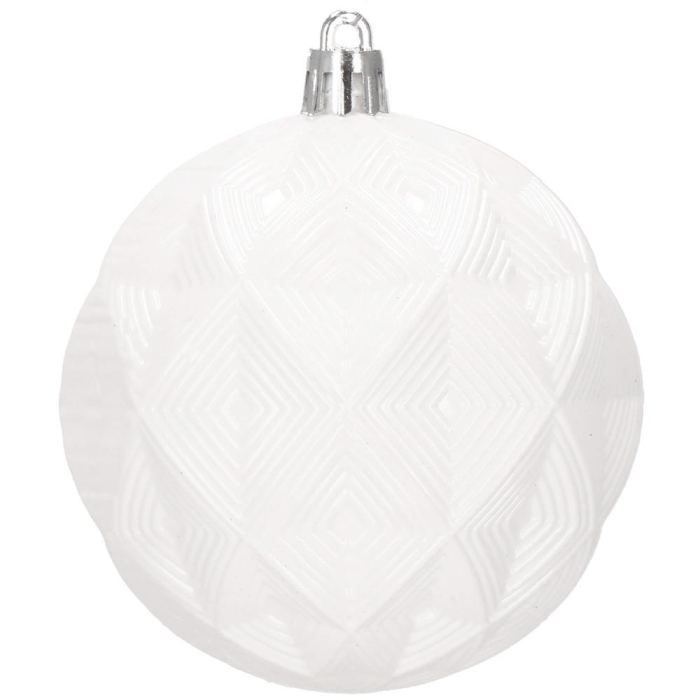 Set globuri de Craciun, 30 bucati, 8cm, 6 modele, alb [4]