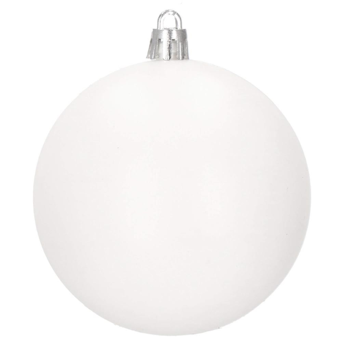 Set globuri de Craciun, 30 bucati, 8cm, 6 modele, alb [7]