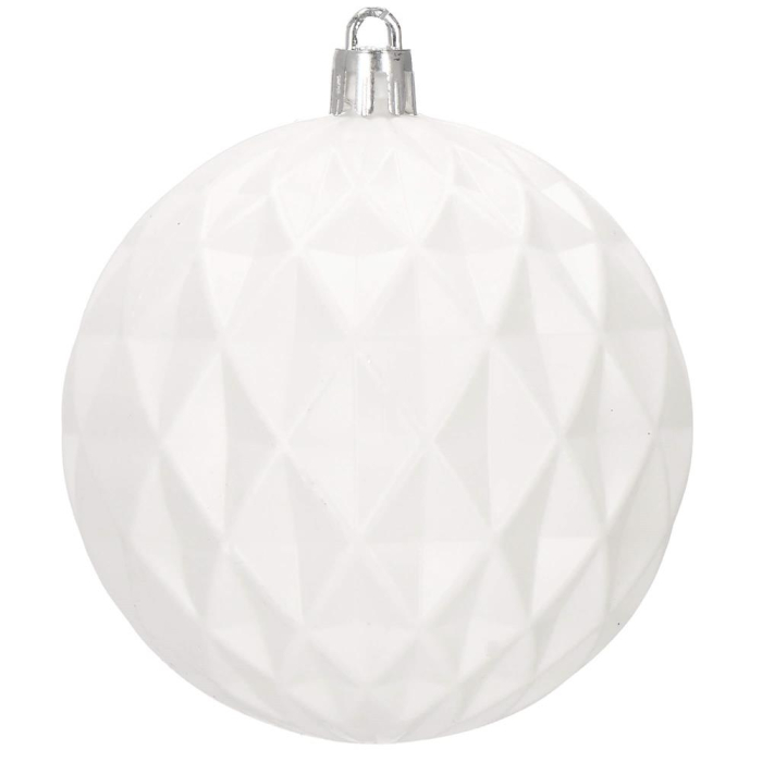 Set globuri de Craciun, 30 bucati, 8cm, 6 modele, alb [6]