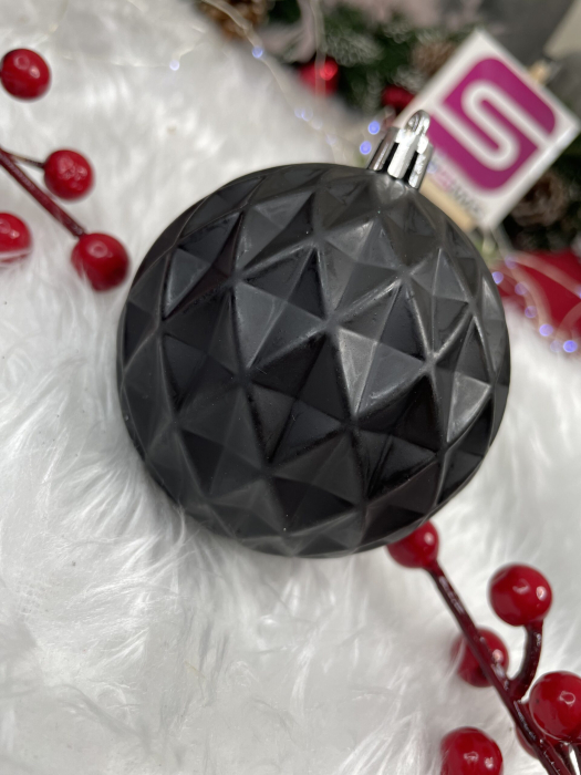 Set globuri de Craciun, 30 bucati, 8cm, 6 modele, negru [25]