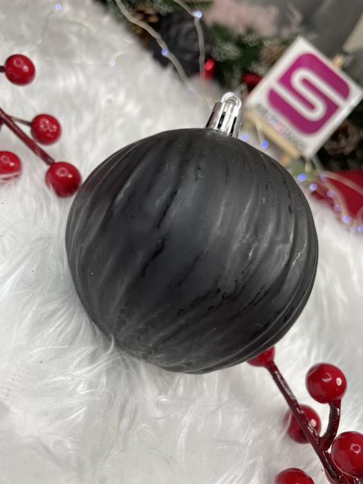 Set globuri de Craciun, 30 bucati, 8cm, 6 modele, negru [24]