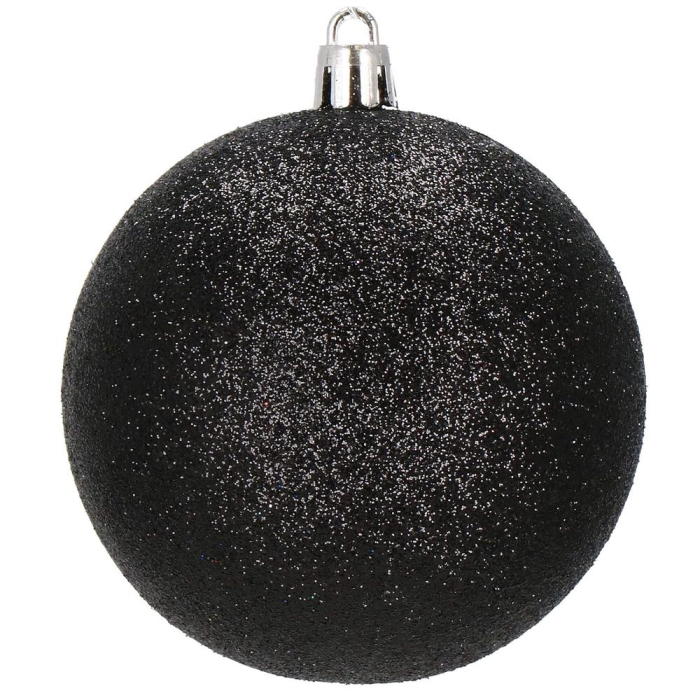 Set globuri de Craciun, 30 bucati, 8cm, 6 modele, negru [8]