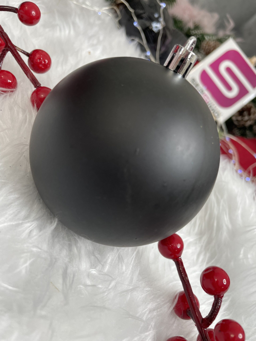 Set globuri de Craciun, 30 bucati, 8cm, 6 modele, negru [20]
