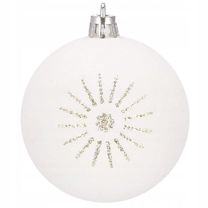 Set globuri de Craciun cu modele de sarbatori, 30 bucati, 5cm, alb auriu [2]