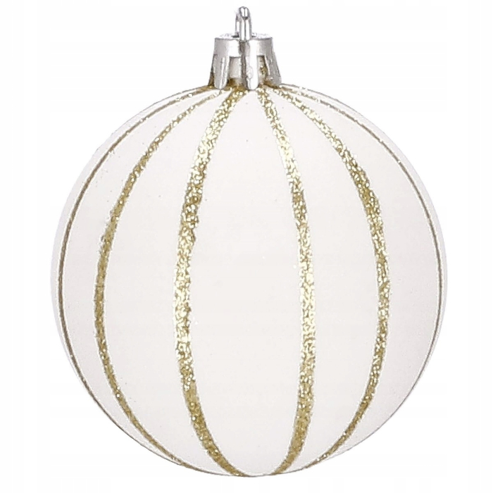 Set globuri de Craciun cu modele de sarbatori, 30 bucati, 5cm, alb auriu [3]