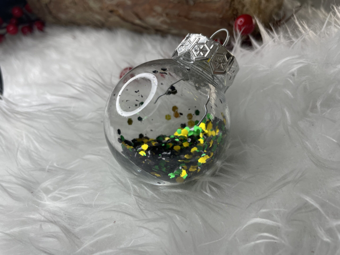 Set globuri de Craciun Inedit, 24 bucati, 5cm, transparente si verde [19]