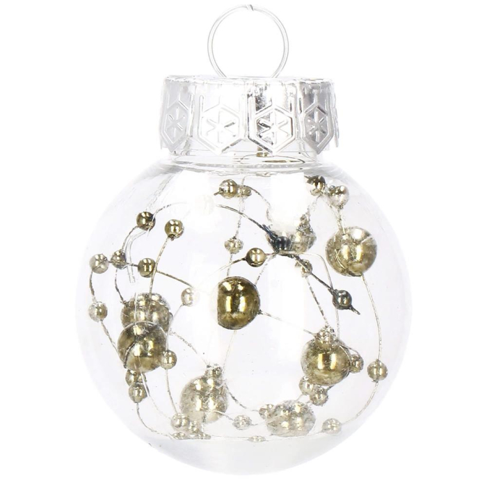Set globuri de Craciun Inedit, 24 bucati, 5cm, transparente si verde [6]