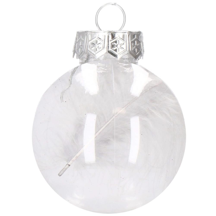 Set globuri de Craciun Inedit, 30 bucati, 6cm, transparente si argintiu [8]