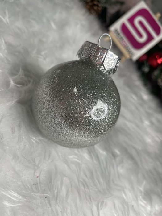 Set globuri de Craciun Inedit, 30 bucati, 6cm, transparente si argintiu [13]