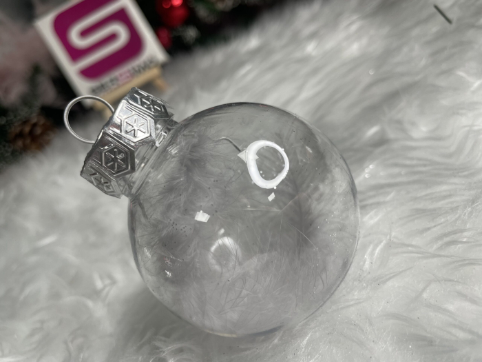 Set globuri de Craciun Inedit, 30 bucati, 6cm, transparente si argintiu [14]