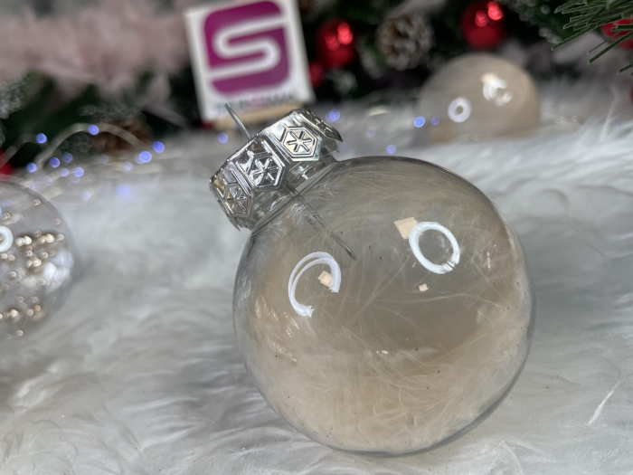 Set globuri de Craciun Inedit, 30 bucati, 6cm, transparente si auriu [17]