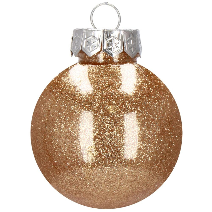 Set globuri de Craciun Inedit, 30 bucati, 6cm, transparente si auriu [4]