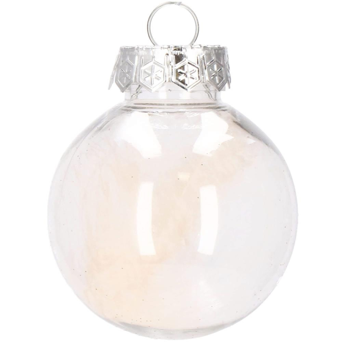 Set globuri de Craciun Inedit, 30 bucati, 6cm, transparente si auriu [6]