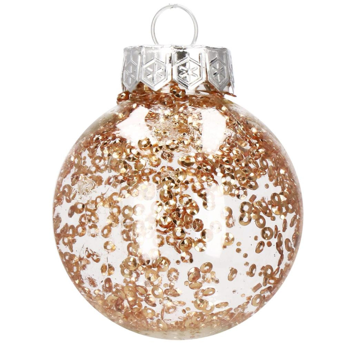 Set globuri de Craciun Inedit, 30 bucati, 6cm, transparente si auriu [5]