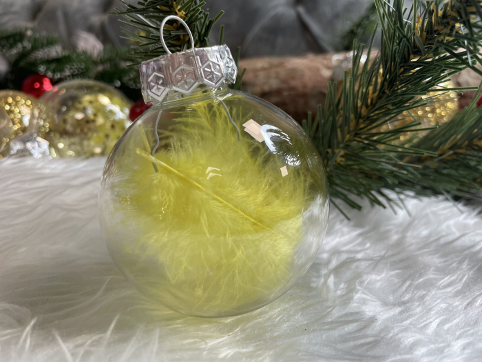 Set globuri de Craciun Inedit, 30 bucati, 7cm, transparente si auriu [26]