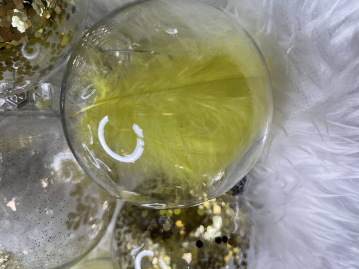 Set globuri de Craciun Inedit, 30 bucati, 7cm, transparente si auriu [34]