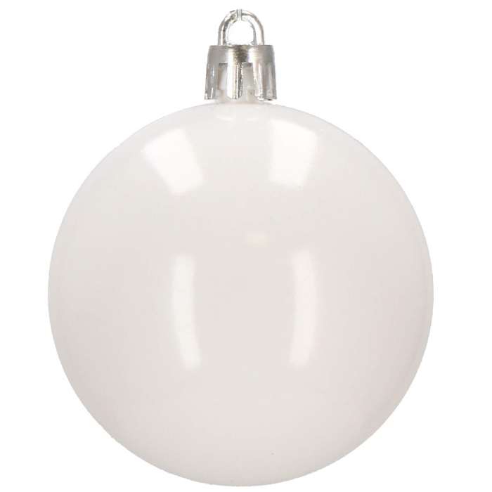 Set globuri si decoratiuni de Craciun, 100 piese, diverse dimensiuni cu stea, alb [11]