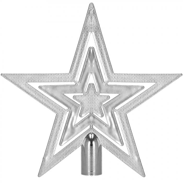 Set globuri si decoratiuni de Craciun, 100 piese, diverse dimensiuni cu stea, argintiu [4]