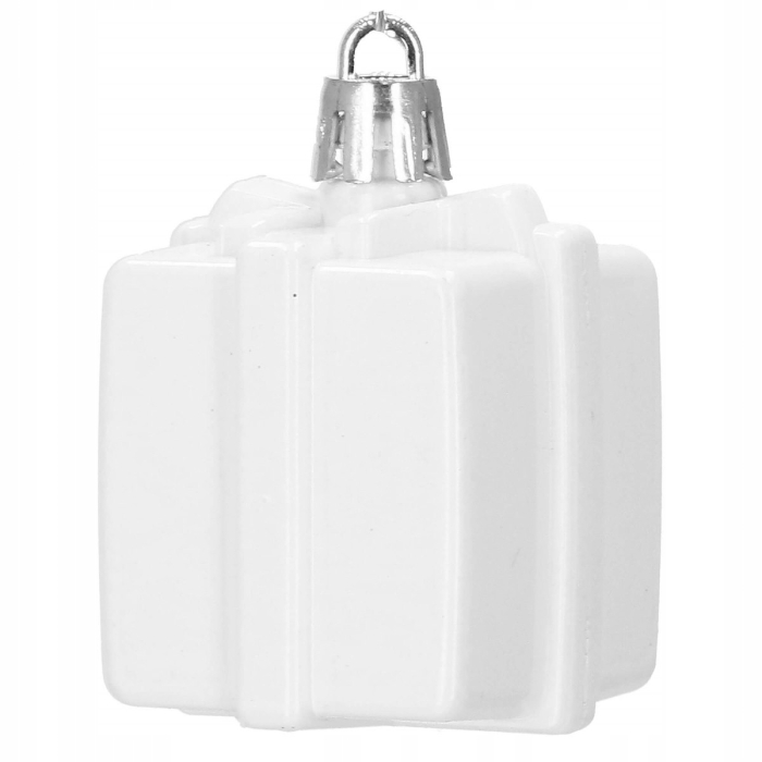 Set globuri si decoratiuni de Craciun, 101 piese, diverse dimensiuni, alb [6]