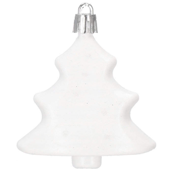 Set globuri si decoratiuni de Craciun, 72 piese, diverse dimensiuni, alb [6]