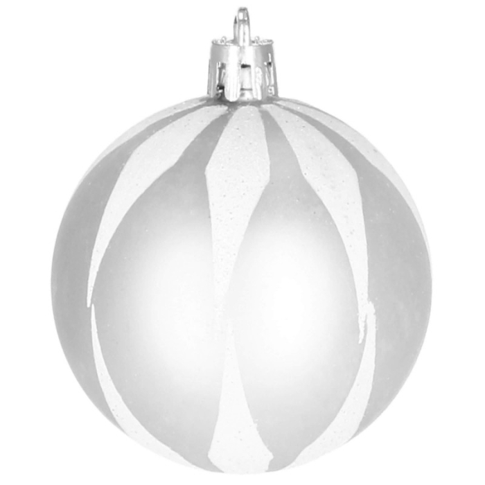 Set globuri si decoratiuni de Craciun, 77 piese, diverse dimensiuni, argintiu [13]