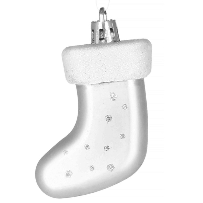 Set globuri si decoratiuni de Craciun, 77 piese, diverse dimensiuni, argintiu [5]