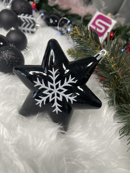 Set globuri si decoratiuni de Craciun, 77 piese, diverse dimensiuni, negru [21]