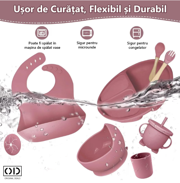 Set hranire bebelusi Diversificare Bebelusi Retete pentru Diversificare Bebelusi Alimente pentru Diversificare bebelusi tacamuri bebelusi furculite bebe silicon lingura bebe Furculita din silicon [10]