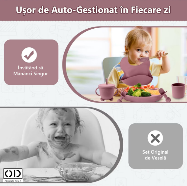 Set hranire bebelusi Diversificare Bebelusi Retete pentru Diversificare Bebelusi Alimente pentru Diversificare bebelusi tacamuri bebelusi furculite bebe silicon lingura bebe Furculita din silicon [5]